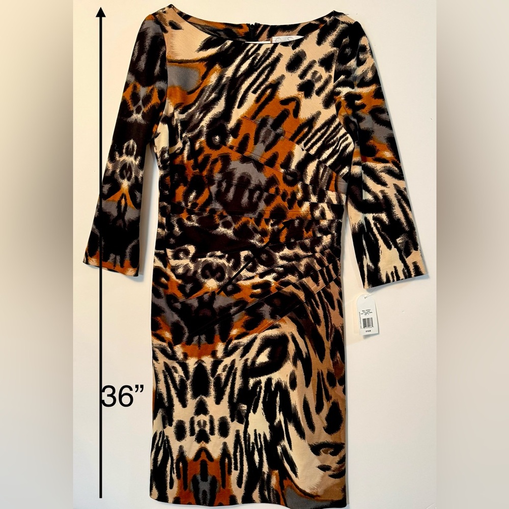 NWT Jessica Simpson Black and Brown Long Sleeve Dress